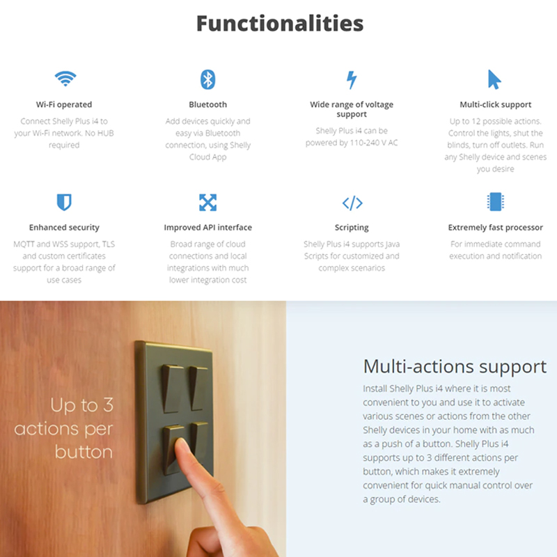 Shelly Plus I Controller With Digital Inputs Wi Fi Alexa And Google